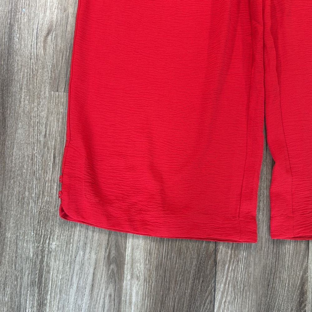 Jodifl Red Wide Leg Pants L NWT High Rise‎ Drawstring Pockets Comfy Chic - Picture 2 of 11